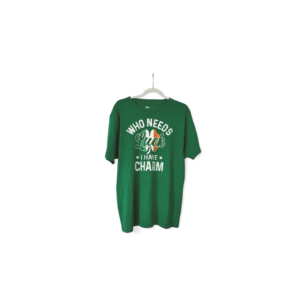 Way To Celebrate St Patricks‎ Day Green Graphic Tee Who Needs Luck Charm Large
